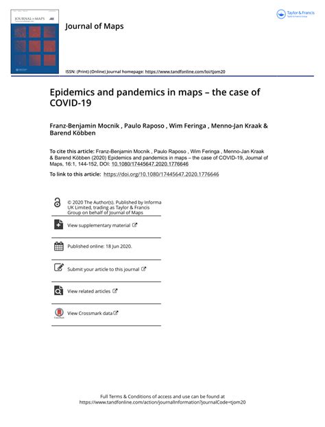 (PDF) Epidemics and pandemics in maps – the case of COVID-19