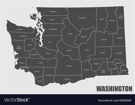 Washington county map Royalty Free Vector Image