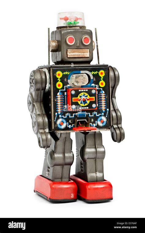 Toys Retro Tinplate Large Eyes Robots Mechanism Model Wind Up Clockwork ...