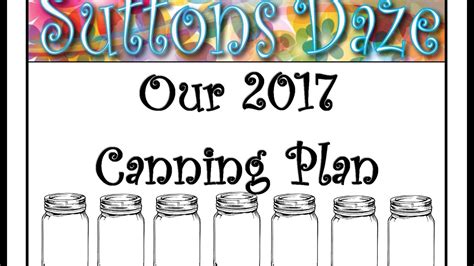 Our 2017 Canning Plan - YouTube