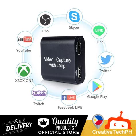 Video Capture Card, 4K HDMI to USB 2.0 Video Capture Device With Loop Out, HD 60fps Game Capture ...