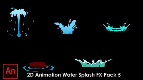 2D Animation water Splash FX Pack 5 | Free Adobe Animate CC Files - YouTube