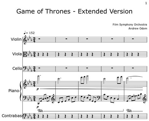 Game of Thrones - Extended Version - Sheet music for Violin, Viola ...