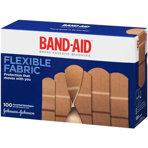 Band-Aid Flexible Fabric Adhesive Bandages, Assorted Sizes, 100 ct ...