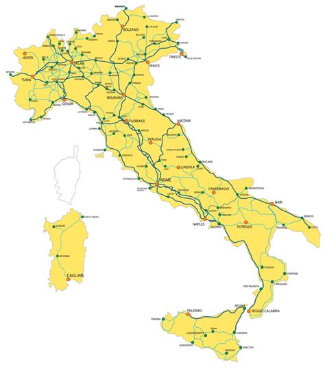 Train Map of Italy Remember to pack light - there is not always much room to stow luggage ...