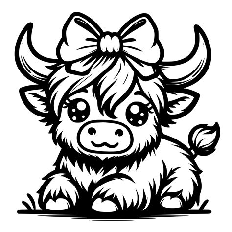 Sweet Little Highland Cow SVG File for Cricut and Silhouette Users