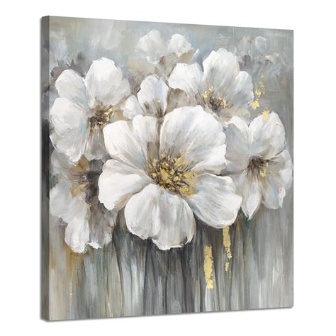 ARTISTIC PATH Wall Art Botanical Pictures Painting: White Lily Bouquet ...