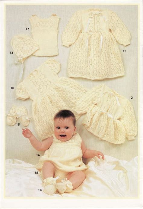 Lace Baby Layette Knit Patterns in 3 Ply - Free Baby Knitting