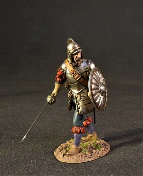 Spanish Sword and Bucklerman #7--single Conquistador figure - CQ-07 - Metal Toy Soldiers - Products