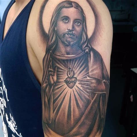 Tattoo uploaded by Tattoodo • Sacred Heart Jesus by Tommy Montoya #TommyMontoya #blackandgrey # ...