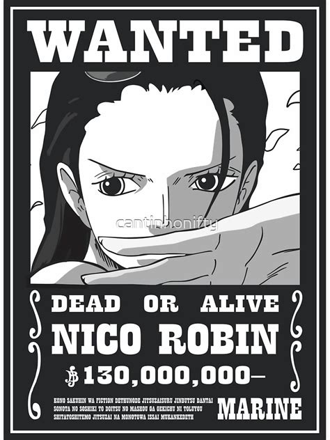 "Nico Robin Wanted Poster" Sticker for Sale by cantinhonifty | Redbubble