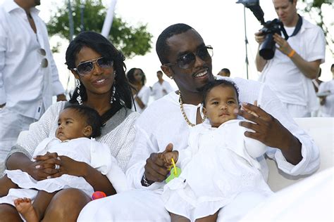 Sean “Diddy” Combs and Kim Porter with their twin daughters D’Lila Star ...