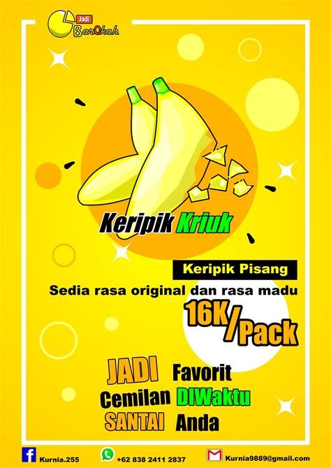 Poster keripik pisang sederhana | Learning graphic design, Banana roll, Poster design