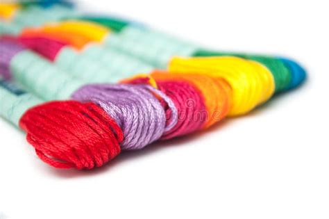 Colorful Cotton Threads on White Background Stock Photo - Image of ...