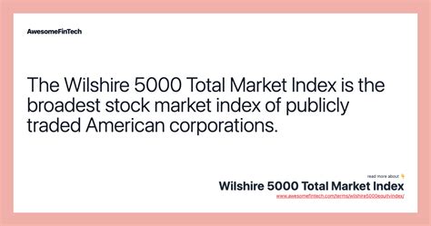 Wilshire 5000 Total Market Index | AwesomeFinTech Blog