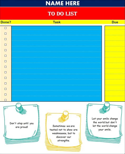 Student To Do List Template Archives - Excel Word Template