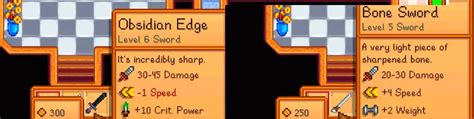 Stardew Valley: Bone Sword vs Obsidian Edge – A Detailed Analysis