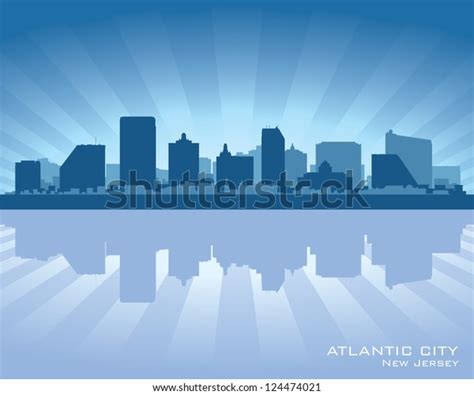 Atlantic City New Jersey Skyline Silhouette Stock Vector (Royalty Free ...