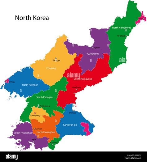 North Korea map Stock Photo - Alamy