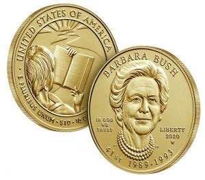 Barbara Bush First Spouse Gold Coin On Sale August 20 | Coin Collectors ...