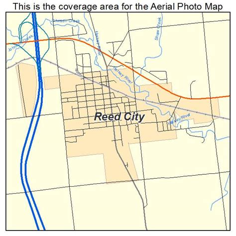 Aerial Photography Map of Reed City, MI Michigan