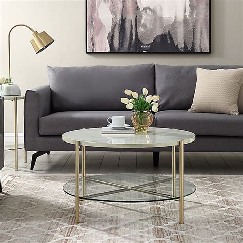 Forest Gate 32" Giselle Modern Round Faux Marble Coffee Table | Bed Bath & Beyond Faux Marble ...