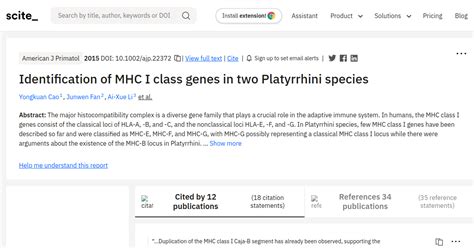 [citation report] Identification of MHC I class genes in two Platyrrhini species