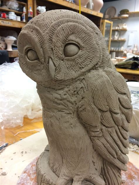 Adventures into Making Large Owls! | Owl pottery, Pottery painting designs, Animal sculptures