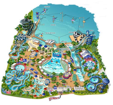 3d Amusement Park Map Illustration - Riset