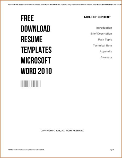 Microsoft Word 2010 Templates Directory - Free Word Template
