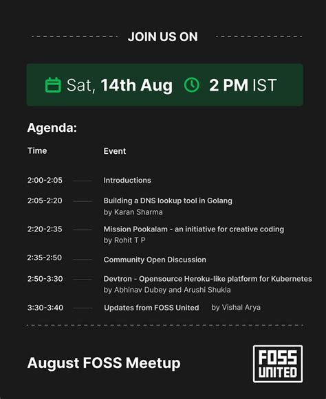 FOSS Meetup - August 2021 - Virtual - FOSS United