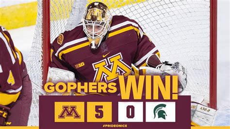 Highlights: #1 Gopher Men's Hockey Routs Host Michigan State 5-0 - Win Big Sports