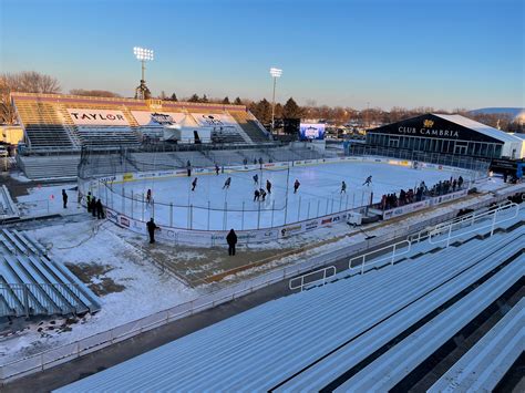 Setting up Hockey Day Minnesota