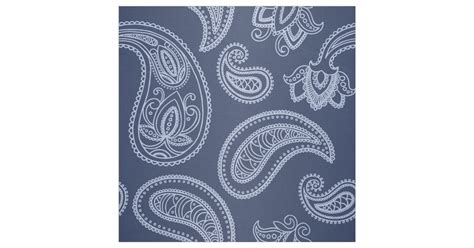 Elegant dark blue paisley pattern fabric | Zazzle