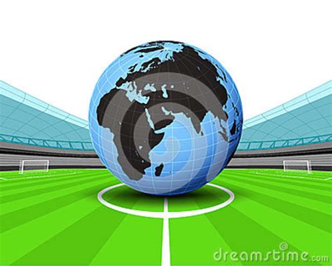 Africa World Globe in the Midfield of Football Stadium Vector Stock Vector - Illustration of ...
