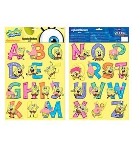 ALFABET STICKERS SPONGEBOB 26-DELIG - heyligen