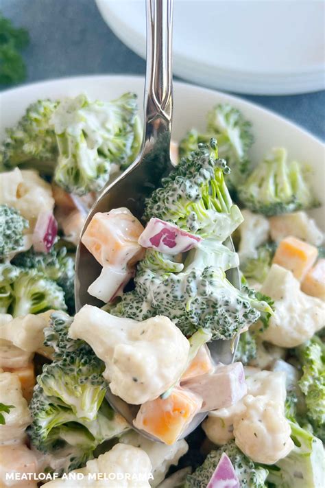 Easy Broccoli Cauliflower Salad Recipe - Meatloaf and Melodrama