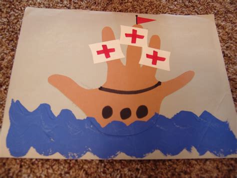 Columbus Day Ship Crafts | Preschool crafts, Kids art projects ...