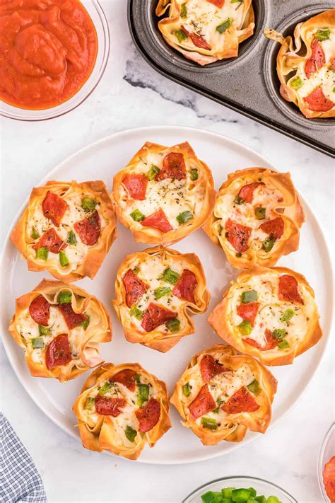 Pizza Wonton Cups - Simply Stacie