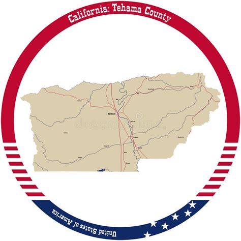 Map of Tehama County in California, USA Stock Vector - Illustration of state, signs: 295920612