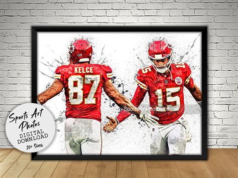 Patrick Mahomes Travis Kelce Poster Wall Art Printable - Etsy in 2023 ...