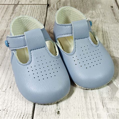 Baby Boy Blue Pram Shoes with Soft Sole and T Bar – Lullaby Lane Baby Shop