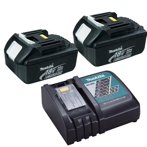 Makita BL1830 18V LXT Lithium 3.0Ah Battery x 2 & DC18RC Makita Charger | tools.com