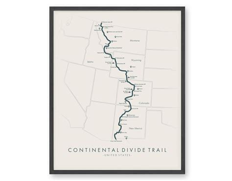 Continental Divide Trail Map Hiking Trail Poster Amazing - Etsy