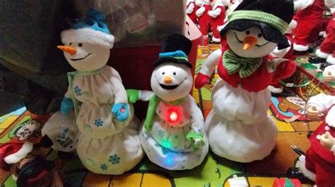 Singing Dancing Christmas stuff and all my Snowflake Spinning Snowmen - YouTube