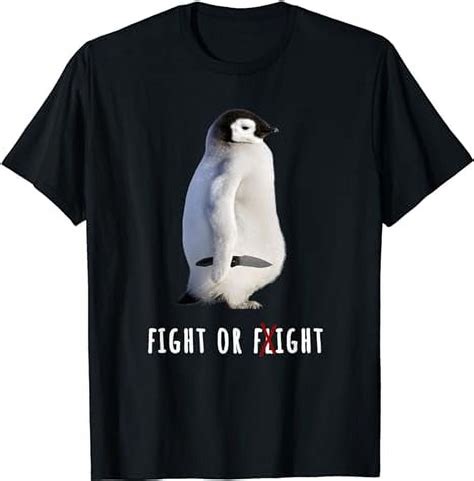 Fight Or Flight Funny Penguin Meme Anxiety Psychologist Pun T-Shirt ...