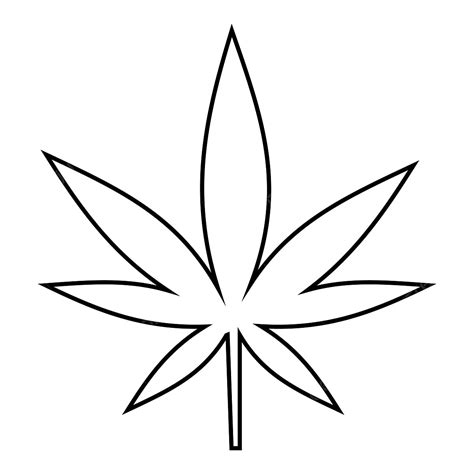 Cannabis Leaf Icon Outline Style, Leaf Drawing, Can Drawing, Outline Drawing PNG and Vector with ...