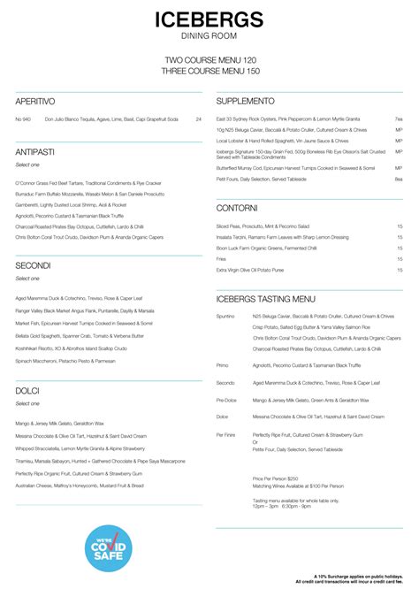 Menus 2024 - Icebergs Dining Room and Bar in Bondi Beach (NSW) | TheFork