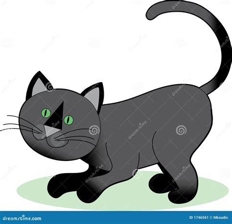 Black Cat Crouching stock vector. Illustration of crouching - 1746561