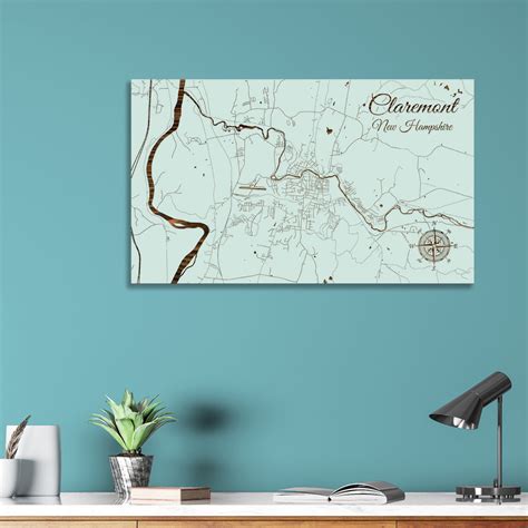 Claremont, New Hampshire Street Map – Fire & Pine